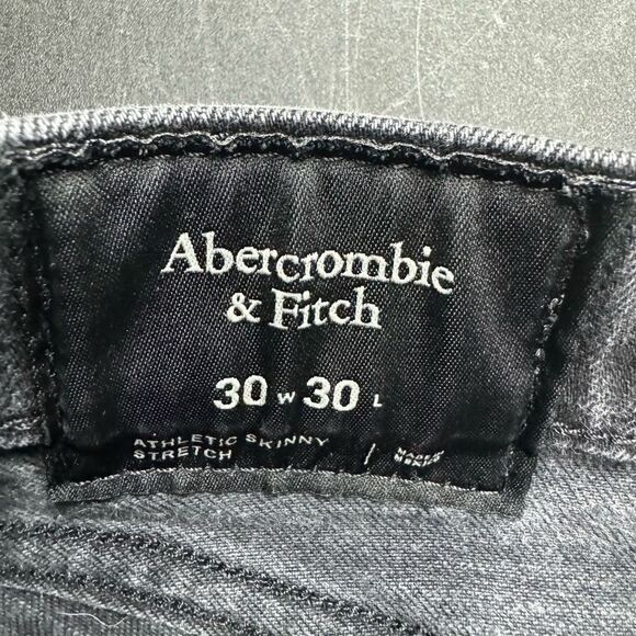 Abercrombie and Fitch Athletic Skinny Stretch Black Jeans Womens 30x30 Y2K - Picture 6 of 12